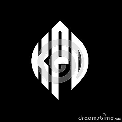 KPD circle letter logo design with circle and ellipse shape. KPD ellipse letters with typographic style. The three initials form a Vector Illustration