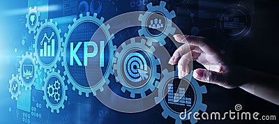 KPI - Key performance indicator. Business and industrial analysis. Internet and technology concept on virtual screen. Stock Photo