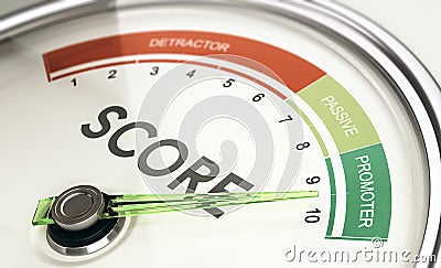 KPI, Key Performance Indicator, Net Promoter, Score From Detractor to Promoter Stock Photo