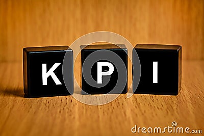 KPI or Key Performance indicator text on block Stock Photo