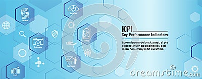 KPI - Key Performance Indicators Web Header Banner and Icon set Vector Illustration