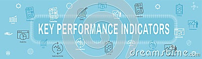 KPI - Key Performance Indicators Web Header Banner and Icon set Vector Illustration