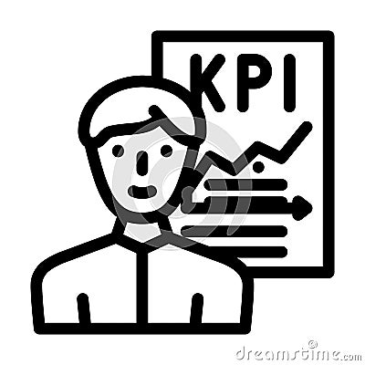 kpi seller line icon vector illustration Vector Illustration