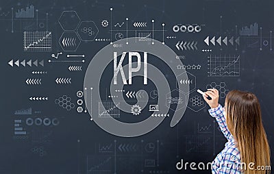 KPI with young woman Stock Photo