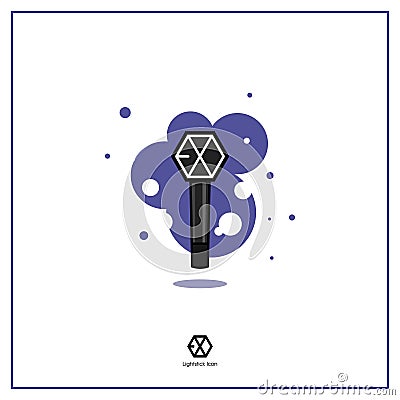 EXO K-POP Group Light Stick Flat Icon Vector Illustration