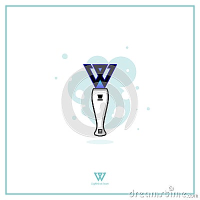 Winner K-POP Group Light Stick Flat Icon Vector Illustration