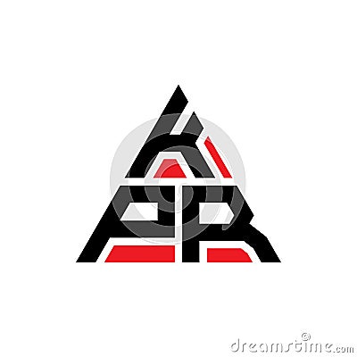 KPR triangle letter logo design with triangle shape. KPR triangle logo design monogram. KPR triangle vector logo template with red Vector Illustration