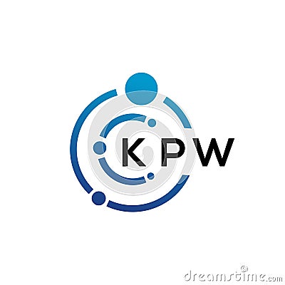 KPW letter technology logo design on white background. KPW creative initials letter IT logo concept. KPW letter design Vector Illustration