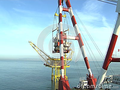 Kraanplatform en booreiland - Timelapse - de Petrochemische industrie - Commerciële Industrie stock videobeelden Kraanplatform en booreiland - Timelapse - de Petrochemische industrie - Commerciële Industrie stock videobeelden
