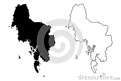 Krabi Province map vector Vector Illustration