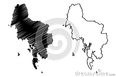Krabi Province map vector Vector Illustration