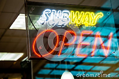 KRABI, THAILAND - July 18, 2015 : Sign of Subway Restaurant on J Editorial Stock Photo