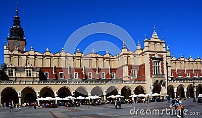 The main square market of the Old Town of Krakow, Editorial Stock Photo