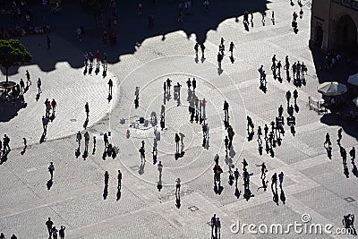 The main square of the Old Town of Krakow, Lesser Poland, Editorial Stock Photo