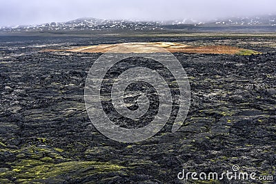 Krafla volcanic caldera a 90 km long fissure zone, Reykjahlid, Iceland Stock Photo