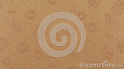 Kraft paper background. Vector background with doodle drawings Vector Illustration