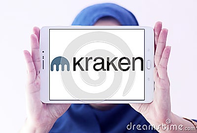 Kraken bitcoin exchange logo Editorial Stock Photo