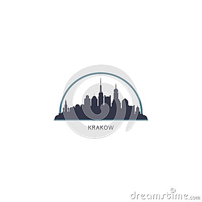 Krakow cityscape skyline vector logo Vector Illustration