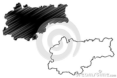 Krakow City Republic of Poland map vector illustration, scribble sketch City of Cracow map Vector Illustration