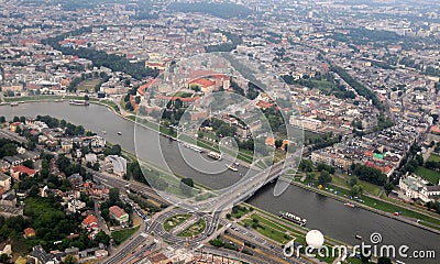 Krakow - Cracow aerial view Editorial Stock Photo