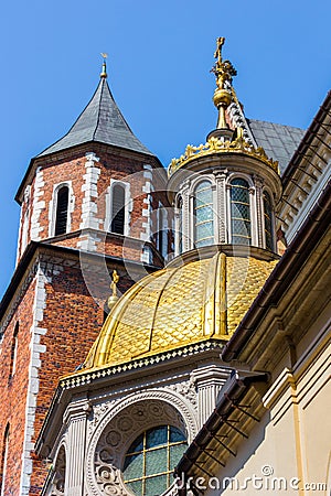Krakow (Cracow)- Poland- Wawel Cathedral- gold dome Stock Photo