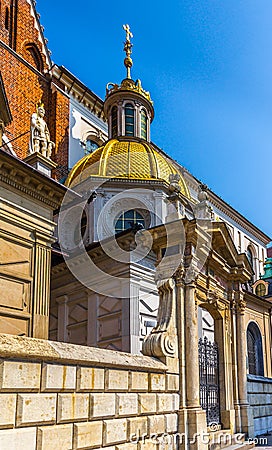 Krakow (Cracow)- Poland- Wawel Cathedral- gold dome Stock Photo