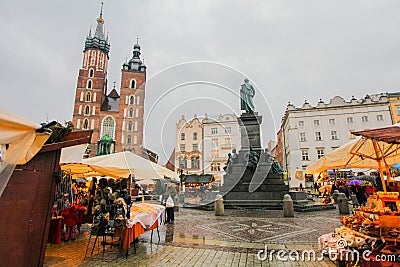 Krakow main square Editorial Stock Photo