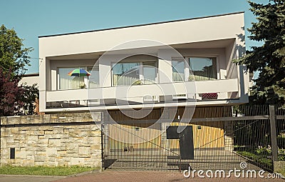 Single family house built in 60s Editorial Stock Photo