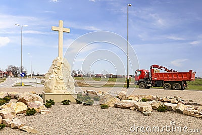 Field where World Youth Day will be organized in Krakow, Poland, 2016 Editorial Stock Photo