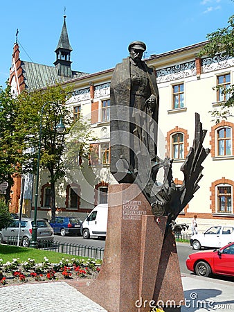 KRAKOW , POLAND -MONUMENT OF JOSEF PILSUDSKI Editorial Stock Photo