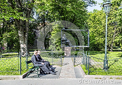 Krakow's monument of Jan Matejko Editorial Stock Photo