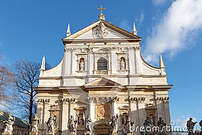 Krakow, Saints Peter, Paul and St. Andrew`s Church Stock Photo