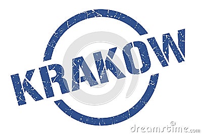 Krakow stamp. Krakow grunge round isolated sign. Vector Illustration