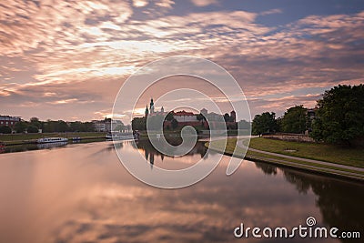 Krakow. Sunrise view of the city landscape. Stock Photo