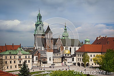 Krakow Wawel yard roof view Stock Photo