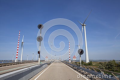 Krammersluizen lake krammer. Drone photograpy from the delta works in Zeeland in the Netherlands Stock Photo