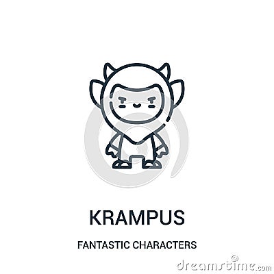 krampus icon vector from fantastic characters collection. Thin line krampus outline icon vector illustration Vector Illustration