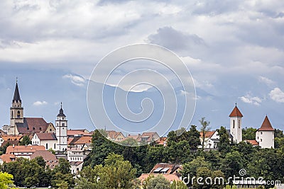 Kranj town with Alps in Slovenia Stock Photo