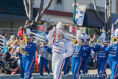 Kranz Intermediate School Marching band of the famous Temple Cit Editorial Stock Photo