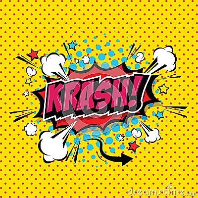 Krash! Comic Speech Bubble. Vector Eps 10 Vector Illustration