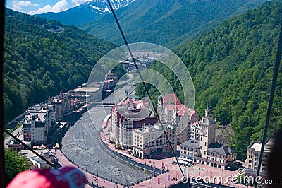 Krasnaya Polyana top view Editorial Stock Photo