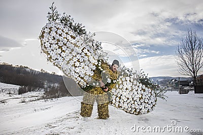 Krasnoilsk, Ukraine - 13 Jan 2017: Malanka is an ancient Ukrainian folk holiday combining Christian and pagan traditions Editorial Stock Photo