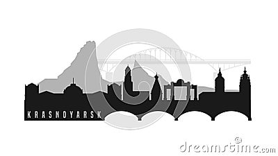 Krasnoyarsk main attractions Vector Illustration