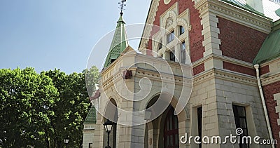 Krasny Bereg, Zhlobin-District, Wit-Rusland Manor-park Complex Landgoed gatowski-Poklevsky-Kozell op Bank van Rivier Dobosna stock videobeelden Krasny Bereg, Zhlobin-District, Wit-Rusland Manor-park Complex Landgoed gatowski-Poklevsky-Kozell op Bank van Rivier Dobosna stock videobeelden
