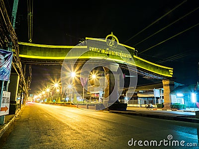 KrathumBaen at night in Thailand Editorial Stock Photo