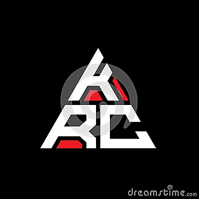 KRC triangle letter logo design with triangle shape. KRC triangle logo design monogram. KRC triangle vector logo template with red Vector Illustration