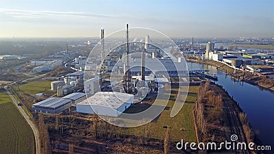 Krefeld, Germany - February 15, 2017 : Compo producing fertilizer in the harbour of Krefeld, Germany Editorial Stock Photo