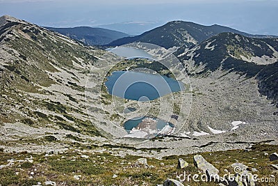 Kremenski lakes, view form Dzhano peak, Pirin Mountain Stock Photo