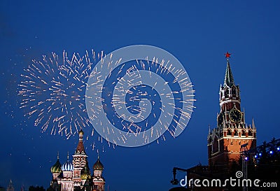 Kremlin fireworks Stock Photo