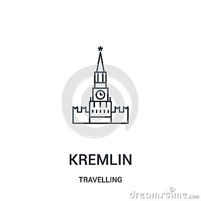 kremlin icon vector from travelling collection. Thin line kremlin outline icon vector illustration. Linear symbol Vector Illustration